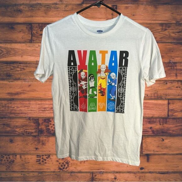 5 for $25🔥Old Navy White Avatar Short Sleeve T-Shirt Boys XL (14-16) - Picture 1 of 5